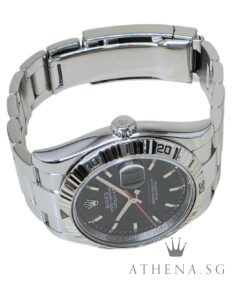 Alternative view of ROLEX MENS OYSTER PERPETUAL DATEJUST TURN-O-GRAPH "M" SERIES "BLACK INDEX DIAL" WITH CERT DATED 08/2009 116264