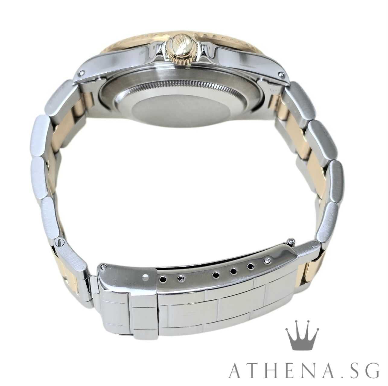 ROLEX 18K HALF YELLOW GOLD ROLESOR OYSTER PERPETUAL SUBMARINER DATE 40MM "T" SERIES "BLUE TRITIUM DIAL" (WATCH ONLY) 16613 - Image 3