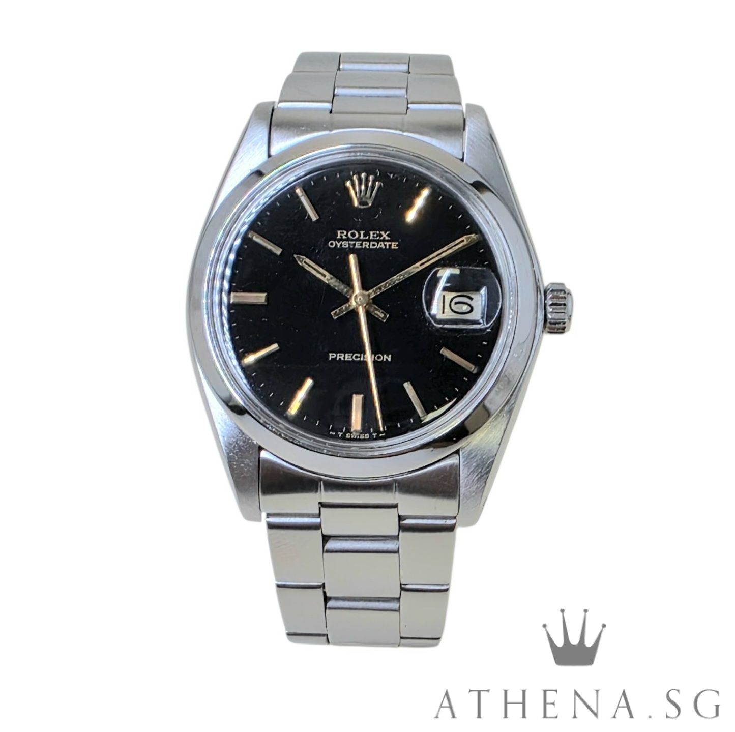 COLLECTIBLE!! VINTAGE ROLEX OYSTERDATE PRECISION "BLACK INDEX DIAL" (WATCH ONLY) 6694