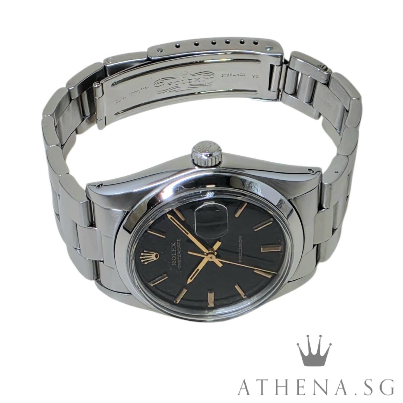 COLLECTIBLE!! VINTAGE ROLEX OYSTERDATE PRECISION "BLACK INDEX DIAL" (WATCH ONLY) 6694 - Image 2